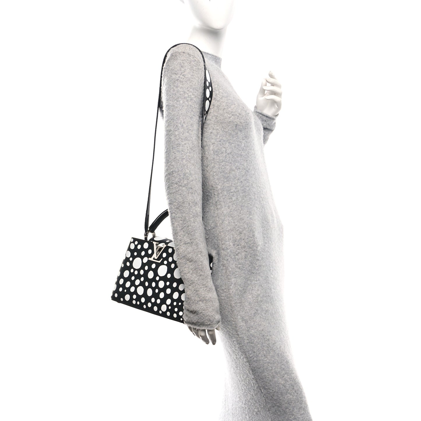 LV X YK Taurillon Capucines BB Black White