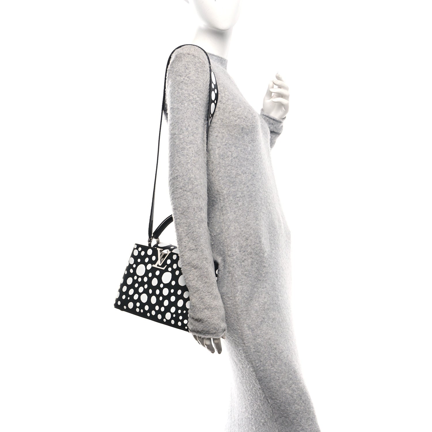 Louis Vuitton LV X YK Taurillon Capucines BB Black White 2 of 10