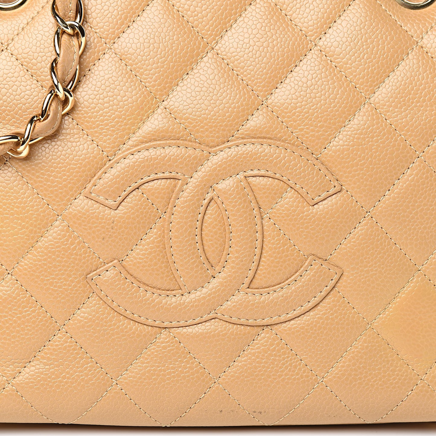 Caviar Quilted Petit Timeless Tote PTT Beige