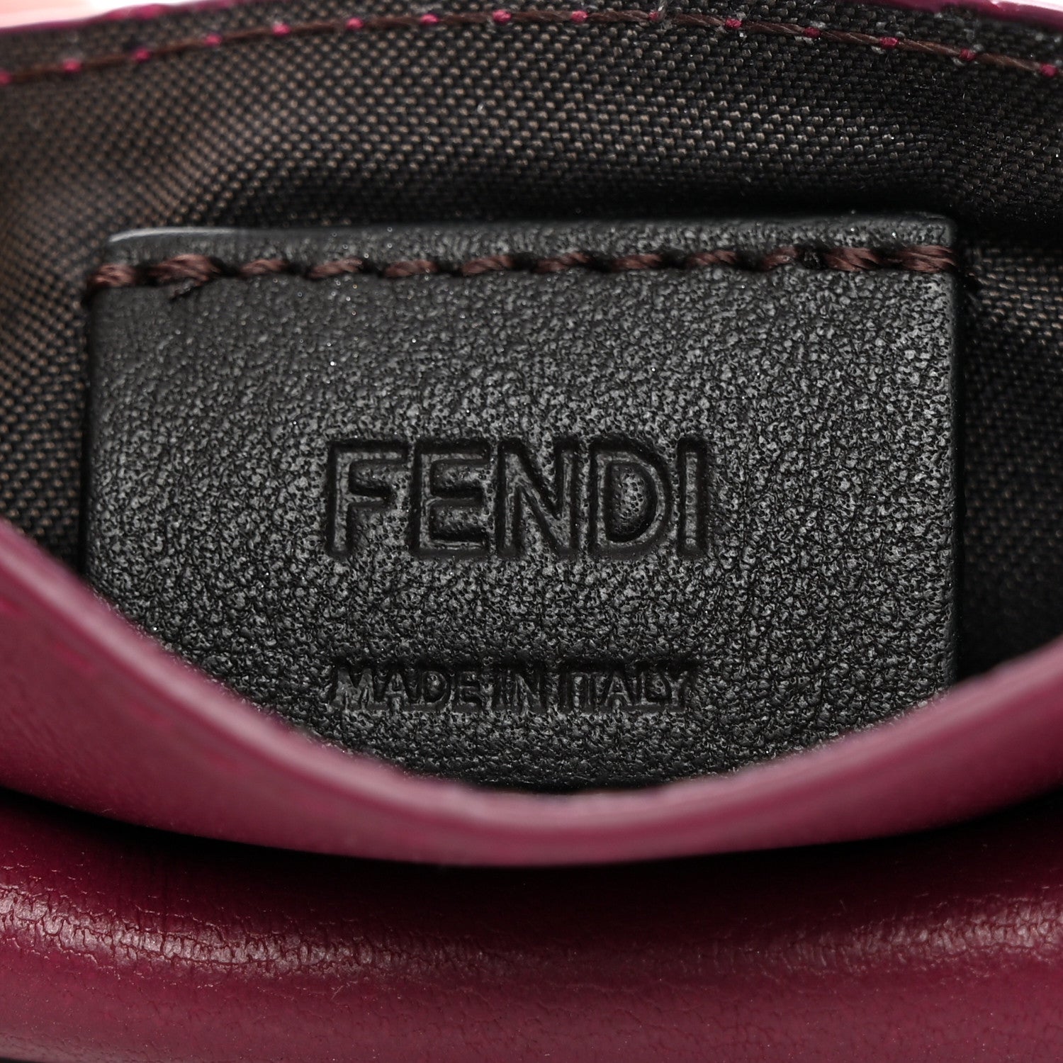 Fendi Nappa Matisse Enamel FF Diagonal Embossed Fold Over Card Holder Wallet Rosso Roma 6 of 8