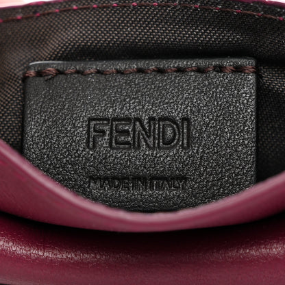 Fendi Nappa Matisse Enamel FF Diagonal Embossed Fold Over Card Holder Wallet Rosso Roma 6 of 8