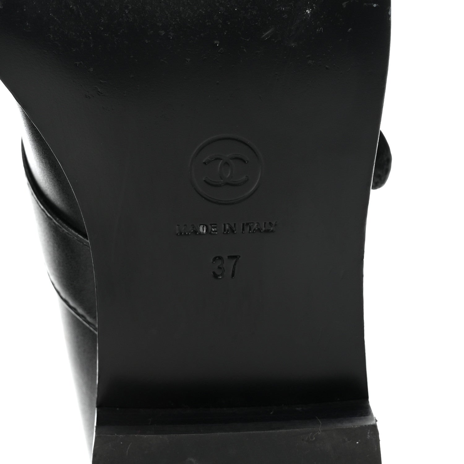 Chanel Calfskin Patent Mary Janes Flats 37 Black 13 of 18