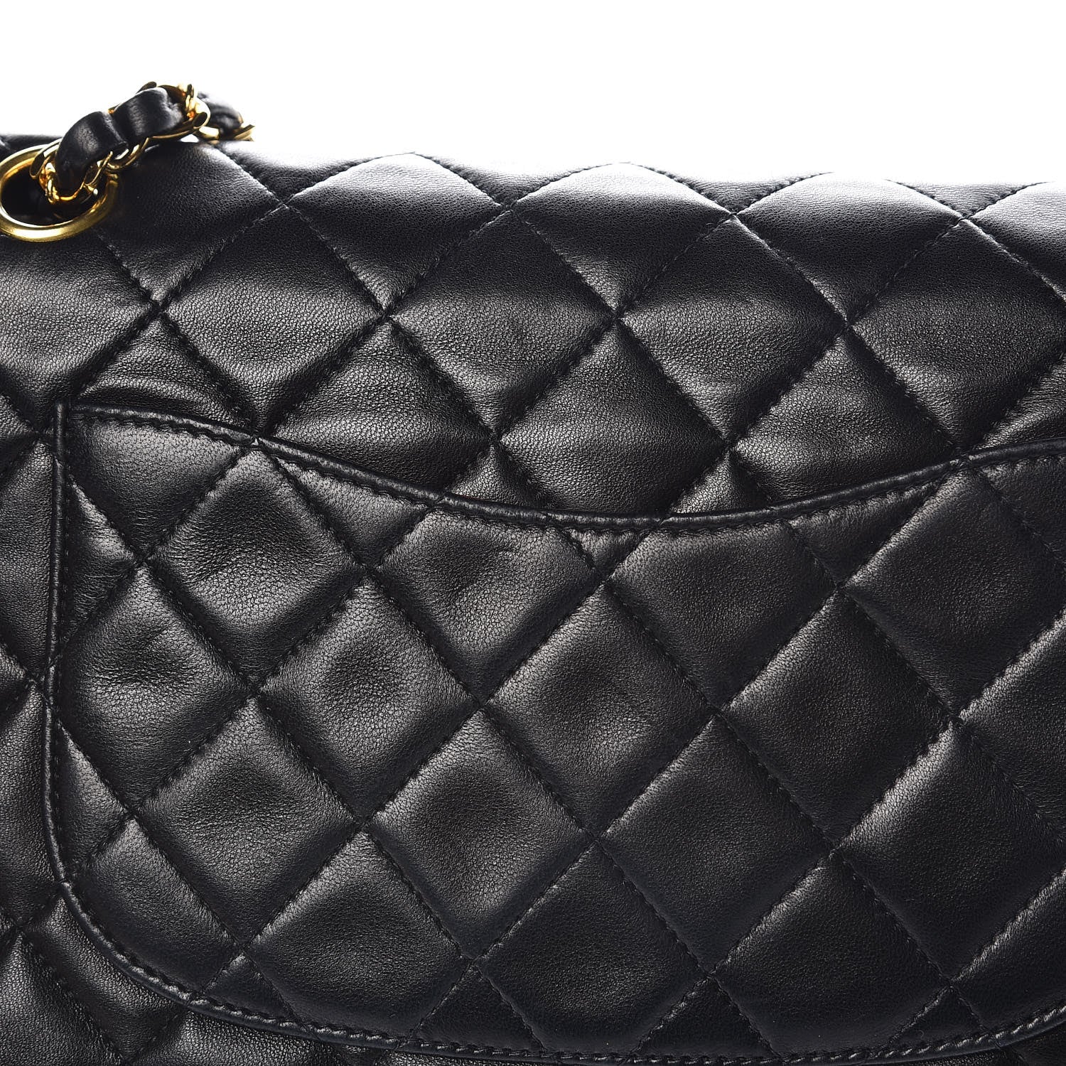 Chanel Lambskin Quilted Medium Double Flap Black 14 of 15