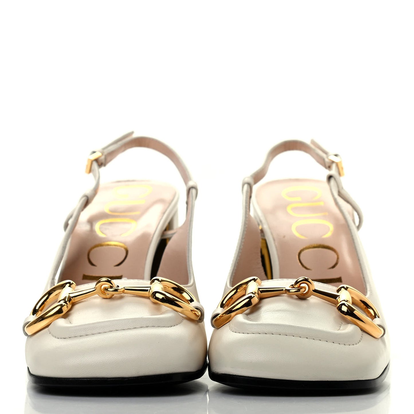 Malaga Kid Horsebit 75mm Slingback Pumps 37 Mystic White