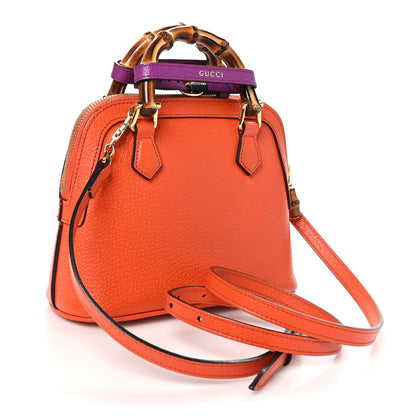 Gucci Textured Dollar Calfskin Mini Diana Dome Tote Bag Deep Orange Spicy Cyclamin 3 of 11