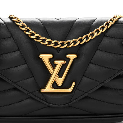 Louis Vuitton Calfskin New Wave Chain Pochette Black 7 of 9