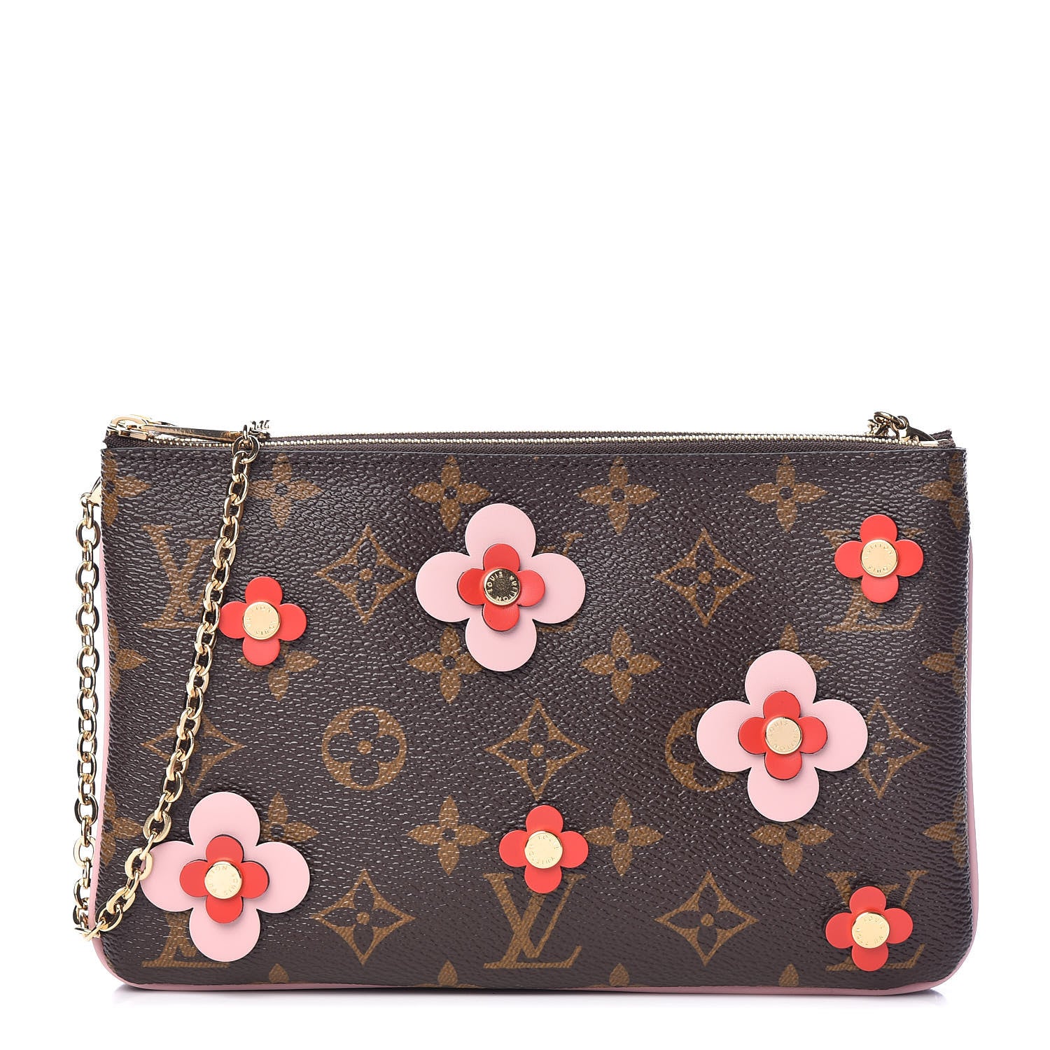 Louis Vuitton Monogram Blooming Flowers Double Zip Pochette 1 of 10