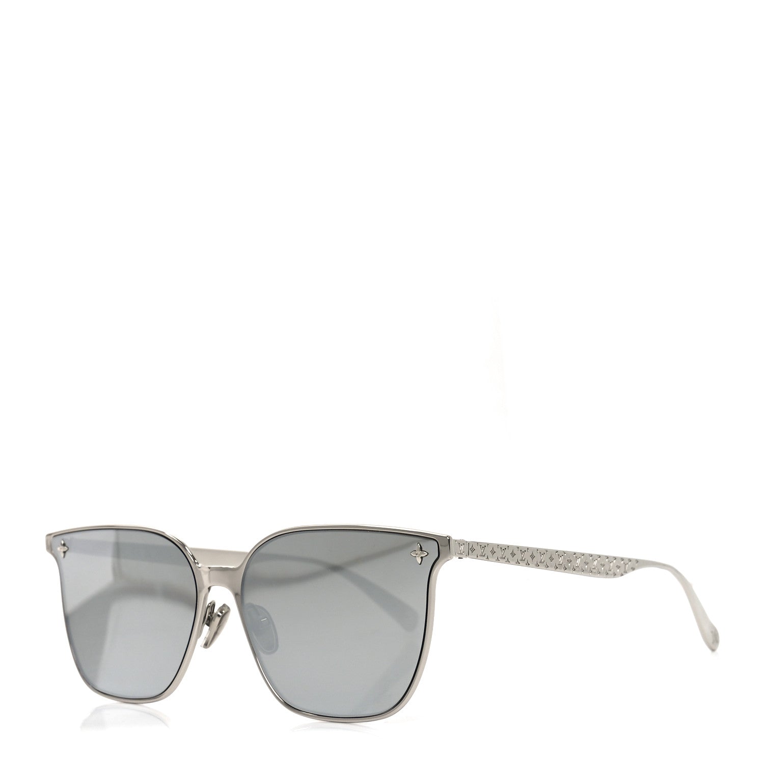 Louis Vuitton Metal My Monogram Fame Rectangle Sunglasses Z2487U Silver 1 of 7