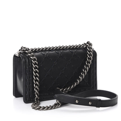 Chanel Caviar Stitched Medium Boy Flap Blue 3 of 14