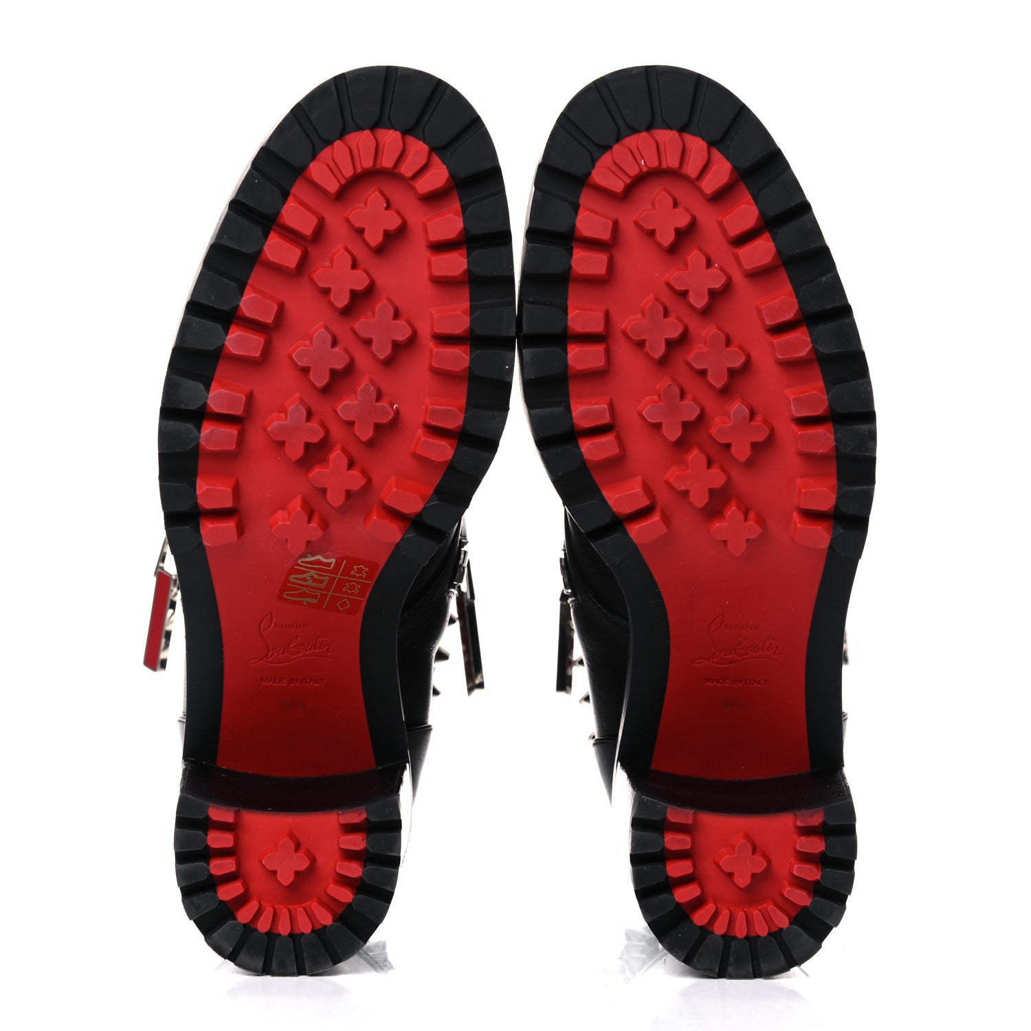 Christian Louboutin Calfskin Winter Spikes 70 Combat Boots 39.5 Black 5 of 15