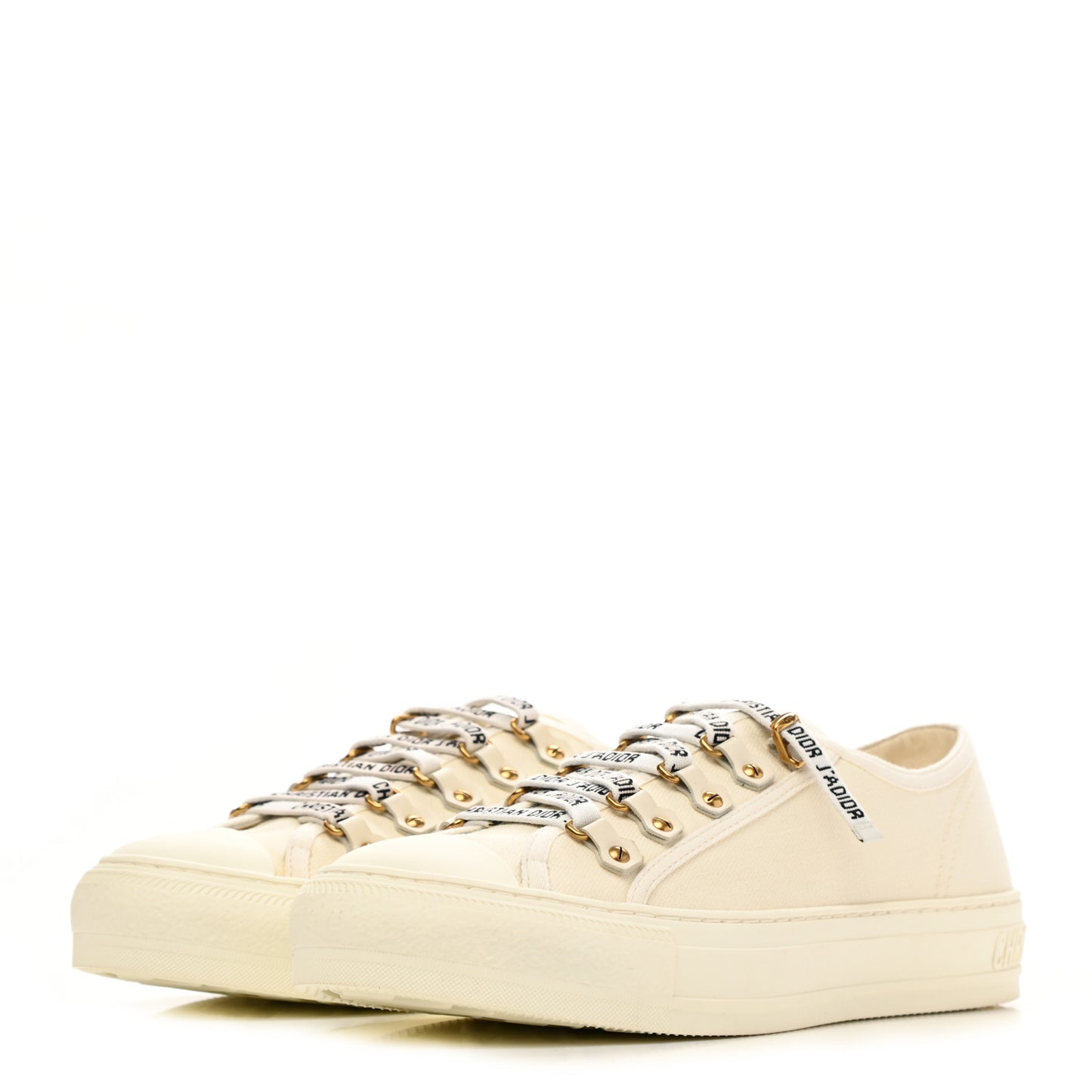 Canvas Walk 'N' Dior Low Top Sneakers 39 Milk