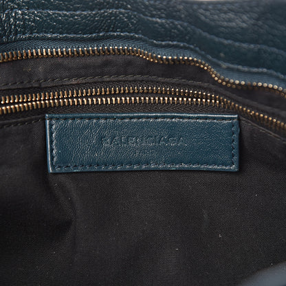 Balenciaga Chevre Gold Metallic Edge Hardware City Bleu Paon 8 of 12
