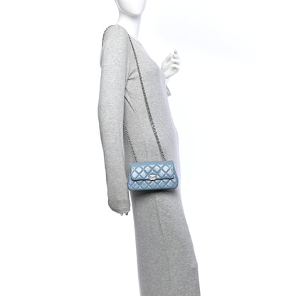 Chanel Lambskin Quilted Rectangular Phone Holder Clutch With Chain Dark Blue 2 of 11