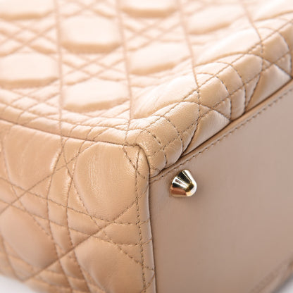 Christian Dior Lambskin Cannage Large Lady Dior Beige 10 of 15