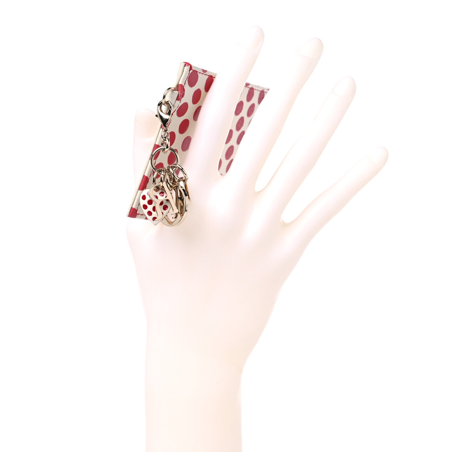 Christian Dior Calfskin DiorAmour Dots Card Holder Red White 2 of 7