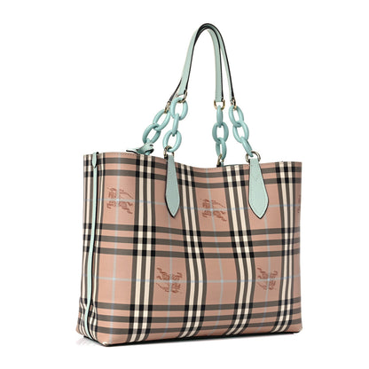 Burberry Calfskin Haymarket Check Medium Reversible Tote Pale Opal 15 of 21