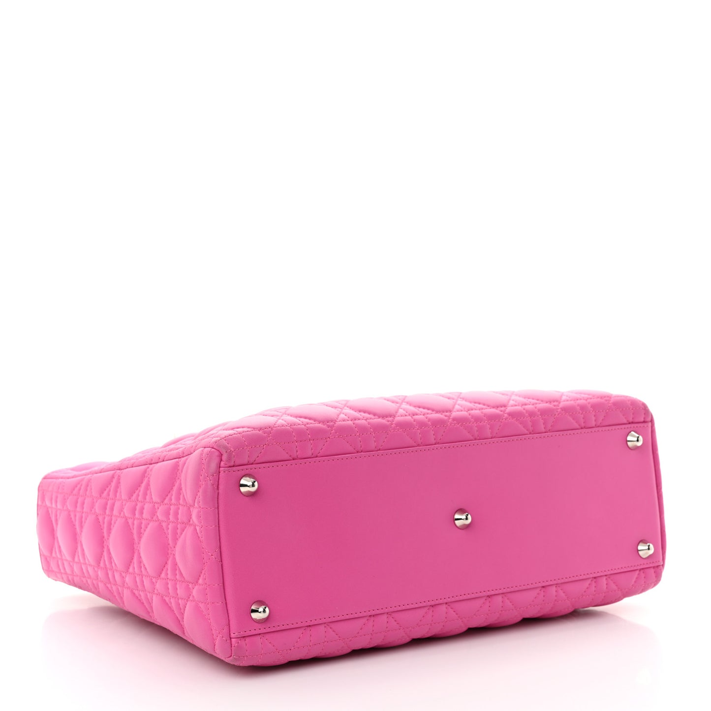 Lambskin Cannage Large Lady Dior Fuchsia Fuchsia