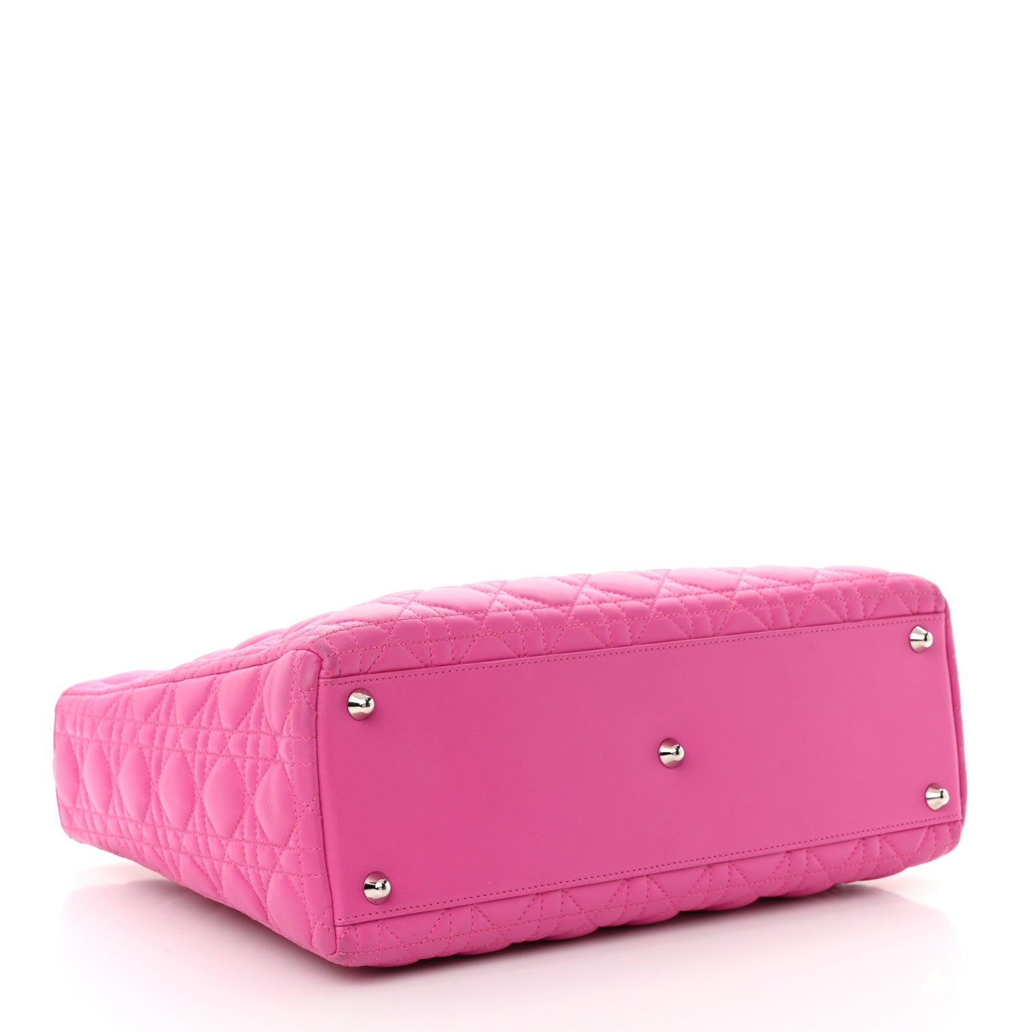 Christian Dior Lambskin Cannage Large Lady Dior Fuchsia Fuchsia 4 of 11