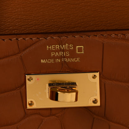 Hermes Matte Alligator Kelly Pocket Compact Wallet Gold 6 of 8