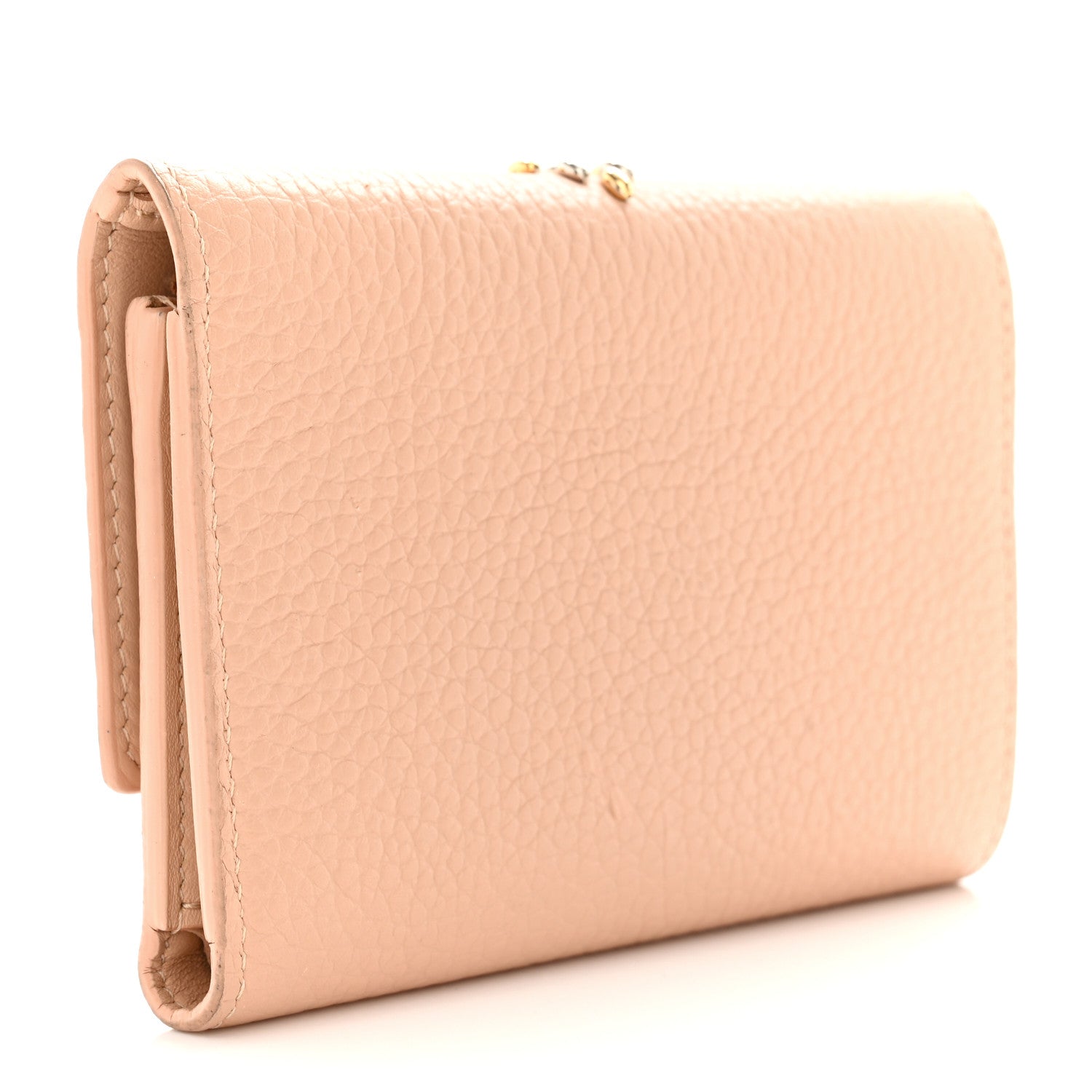 Louis Vuitton LOUIS VUITTON Taurillon Embellished Capucines Compact Wallet Beige 3 of 14