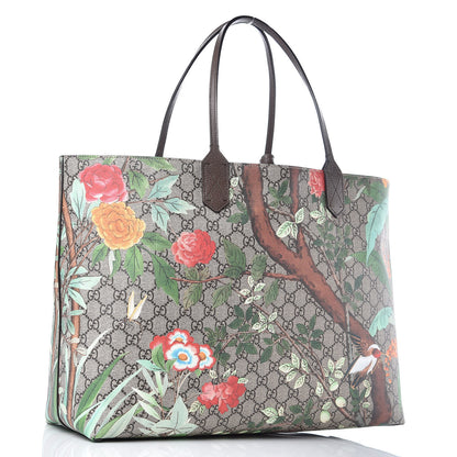 Gucci GG Supreme Monogram Tian Large Shopping Tote Beige Multicolor New Acero 3 of 9