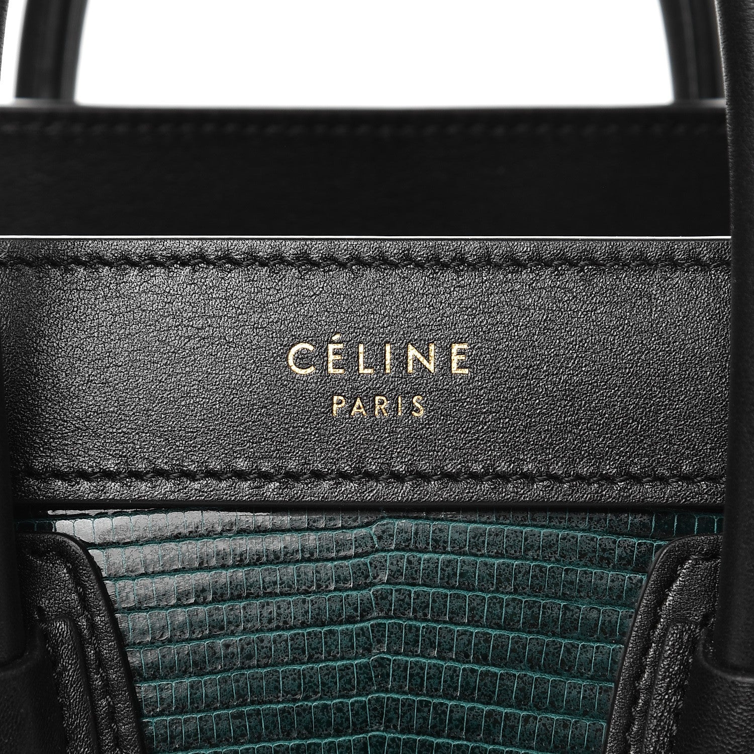 Celine Lizard Smooth Calfskin Nano Luggage Dark Green 6 of 8