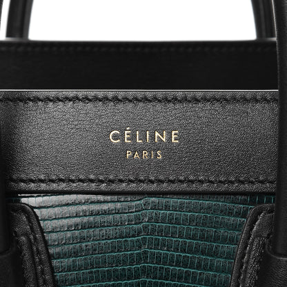 Celine Lizard Smooth Calfskin Nano Luggage Dark Green 6 of 8