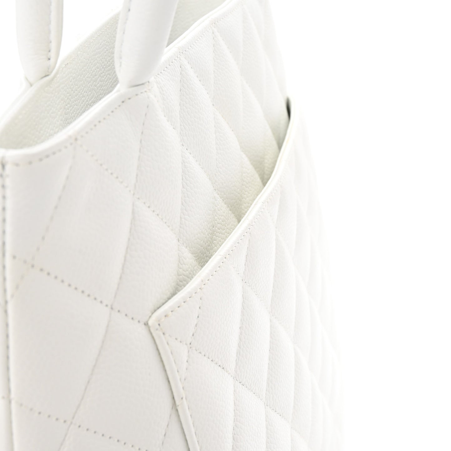 Caviar Quilted Medallion Tote White