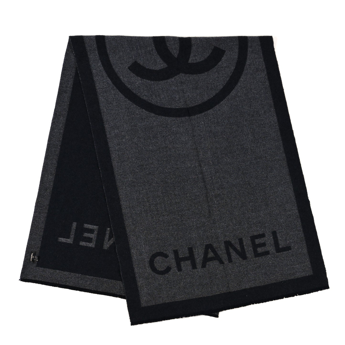 Cashmere CC Fringe Stole Grey Dark Grey