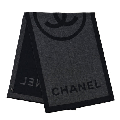 Chanel Cashmere CC Fringe Stole Grey Dark Grey 2 of 3