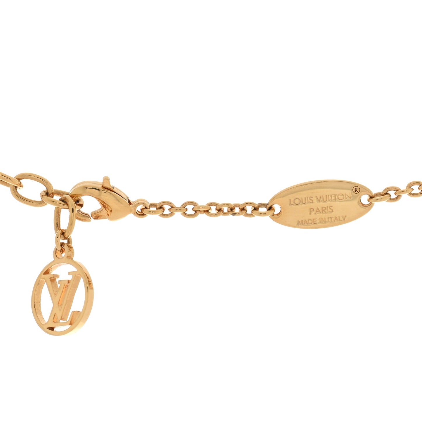 Metal Crystal LV Iconic Necklace Gold