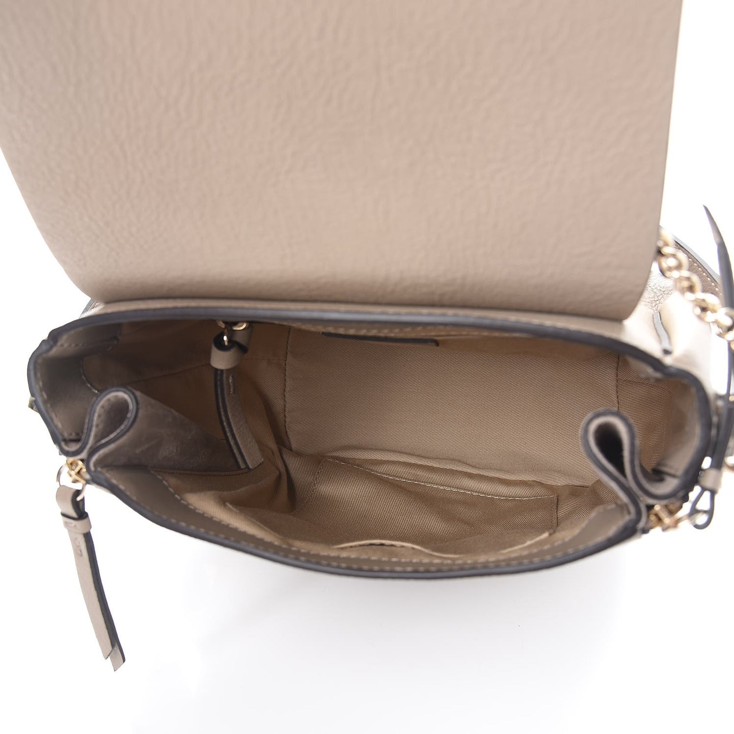 Suede Calfskin Small Faye Backpack Motty Grey