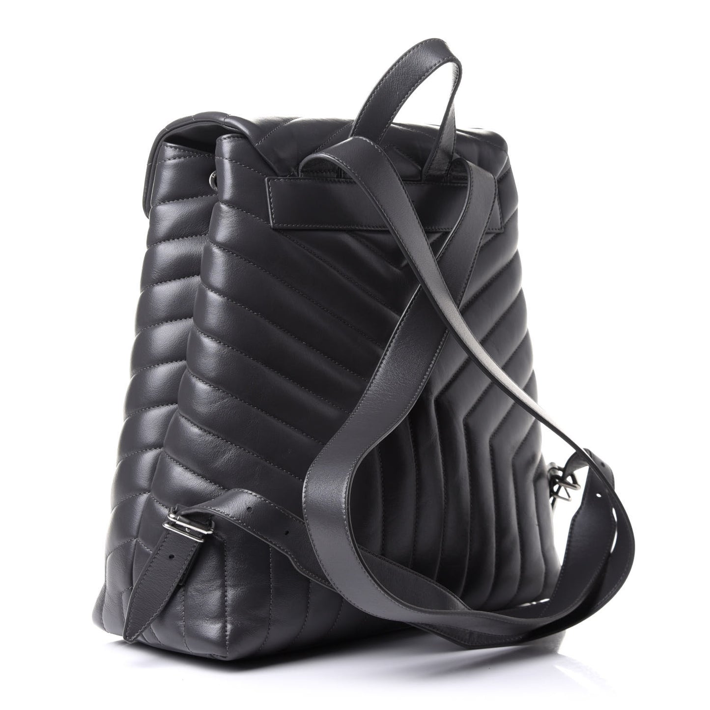 Calfskin Y Quilted Monogram Medium Loulou Backpack Asphalt