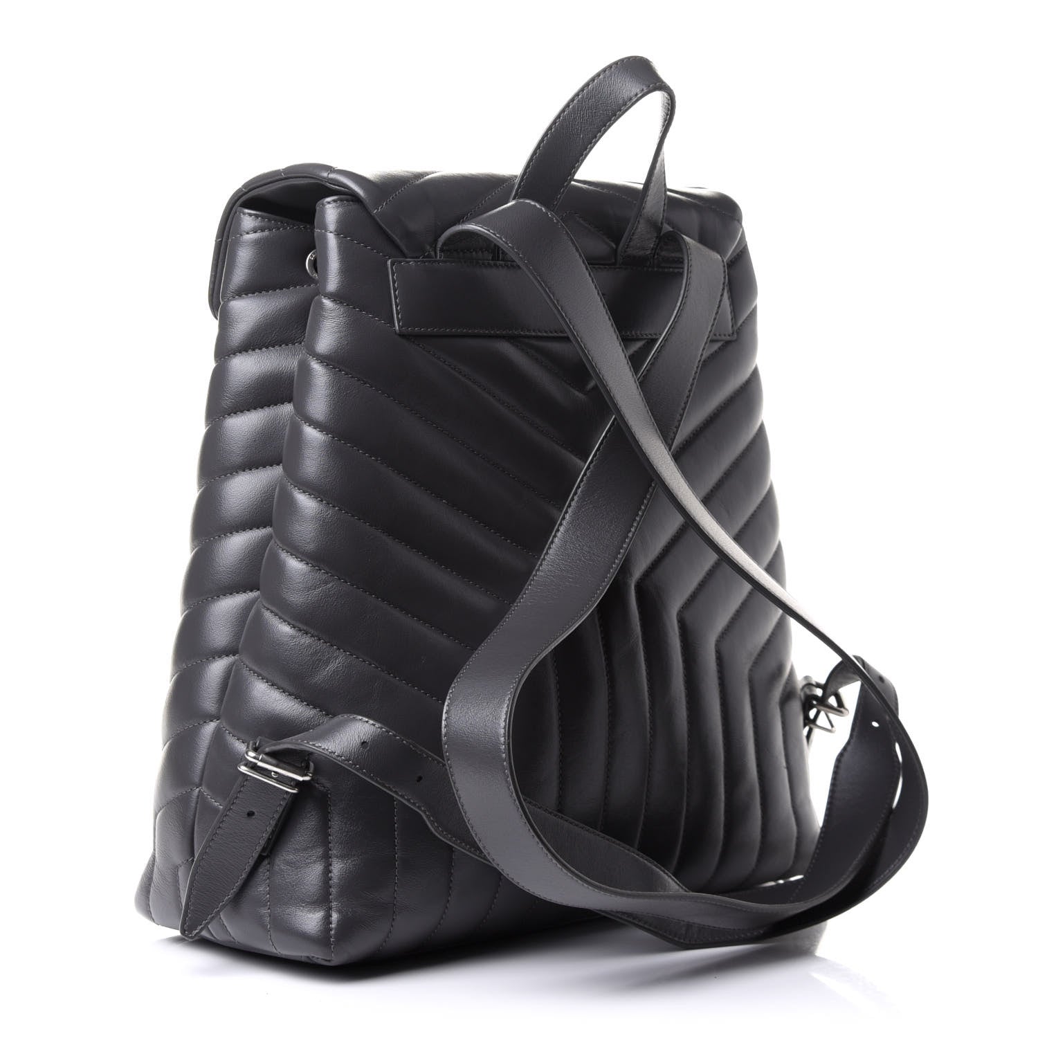Saint Laurent Calfskin Y Quilted Monogram Medium Loulou Backpack Asphalt 3 of 11