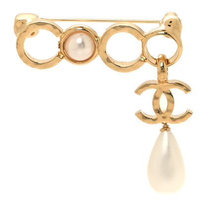 Chanel Pearl Coco Brooch Gold 1 of 4