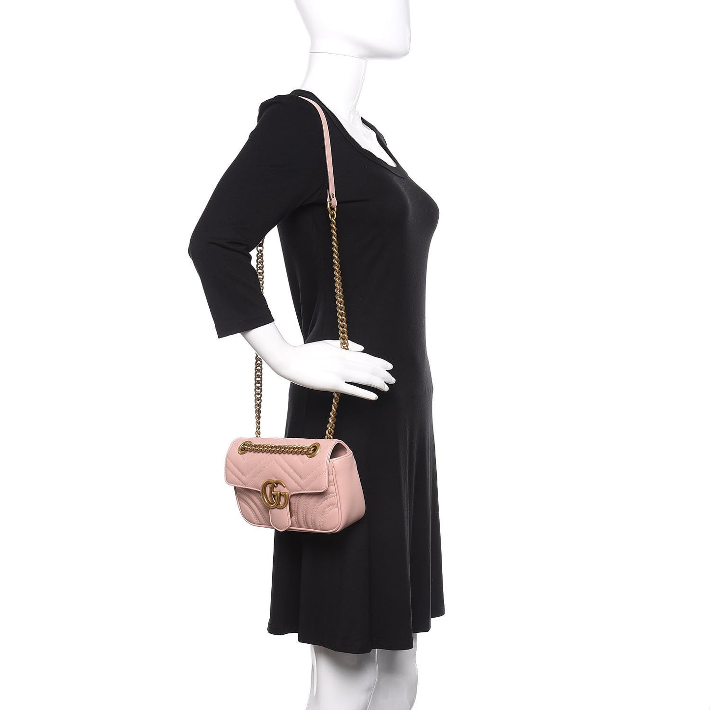 Calfskin Matelasse Mini GG Marmont Shoulder Bag Perfect Pink