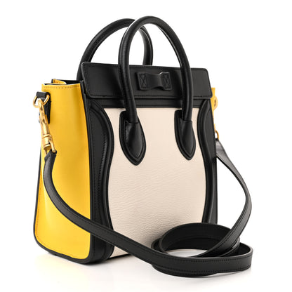 Celine Elephant Calfskin Nano Tri-Color Luggage Yellow 3 of 9