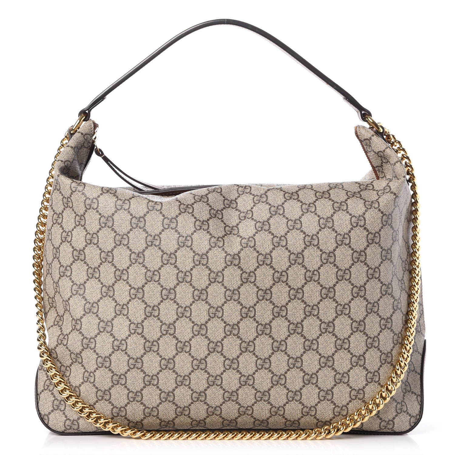 Gucci GG Supreme Monogram Large Linea A Hobo Light Brown 1 of 7