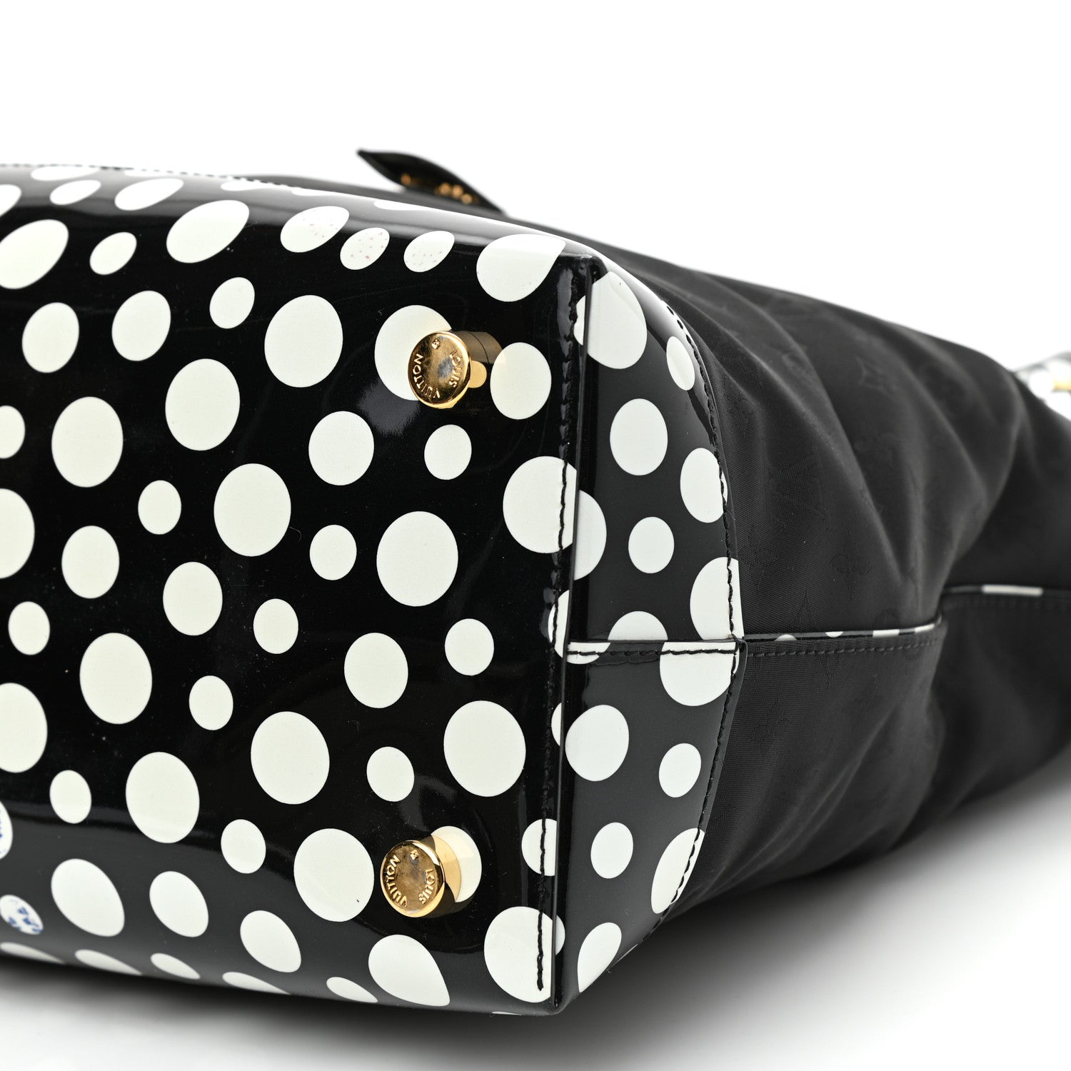 Louis Vuitton Nylon Kusama Infinity Dots Lockit Vertical MM Black White 7 of 9