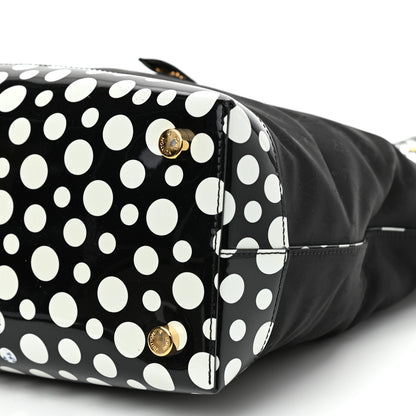 Louis Vuitton Nylon Kusama Infinity Dots Lockit Vertical MM Black White 7 of 9