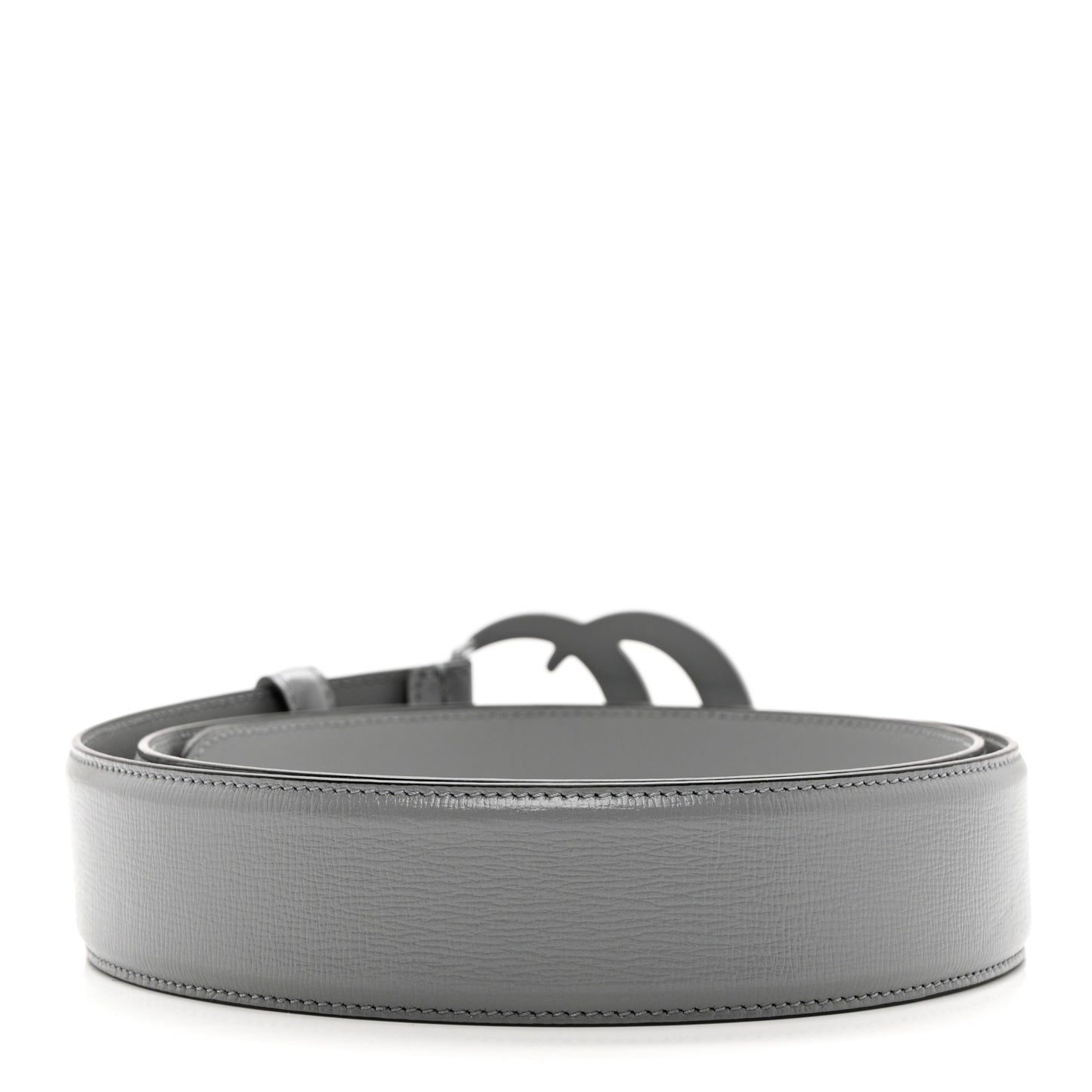 Azalea Calfskin Enamel Monochrome Double G 40mm Belt 100 40 Deep Grey