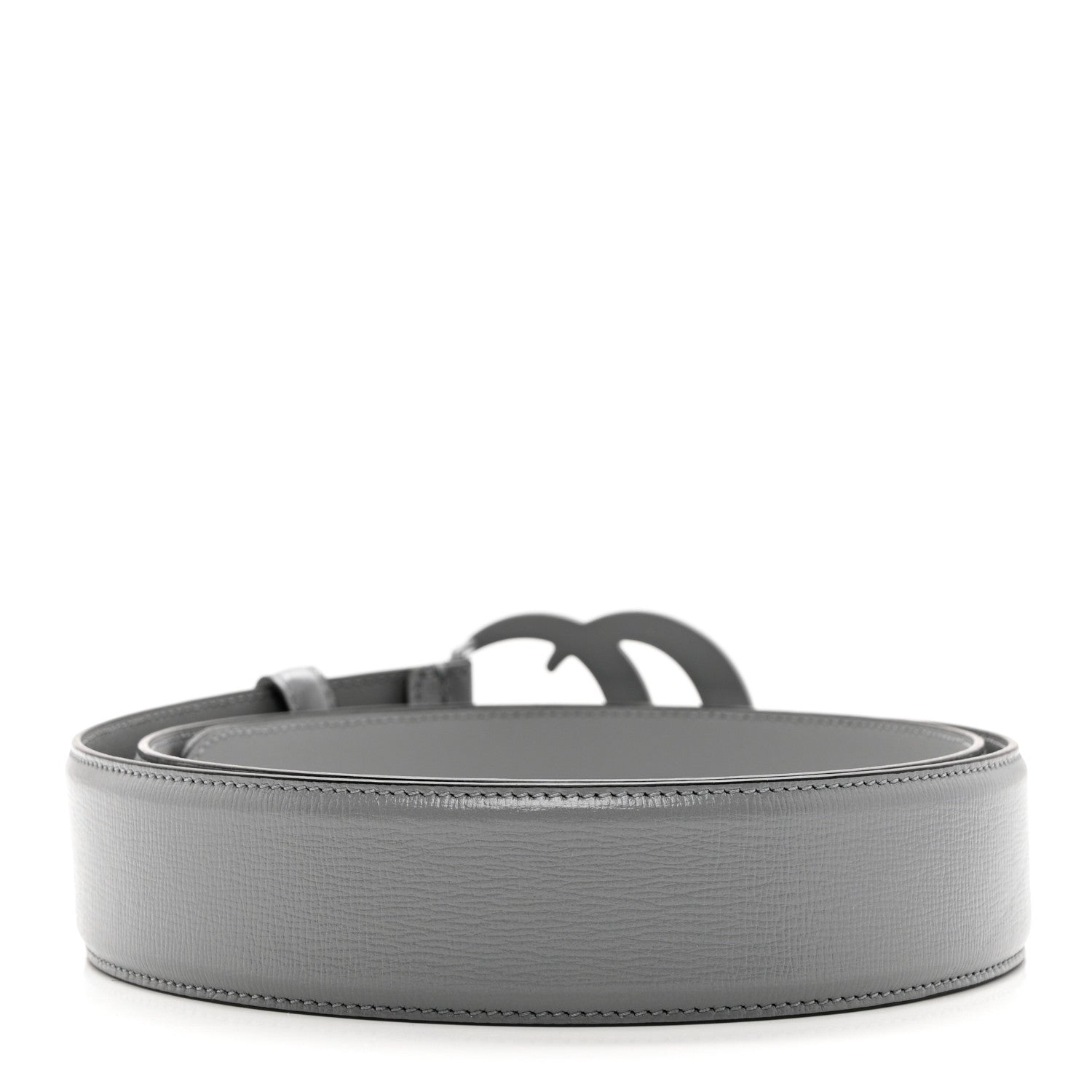 Gucci Azalea Calfskin Enamel Monochrome Double G 40mm Belt 100 40 Deep Grey 2 of 5