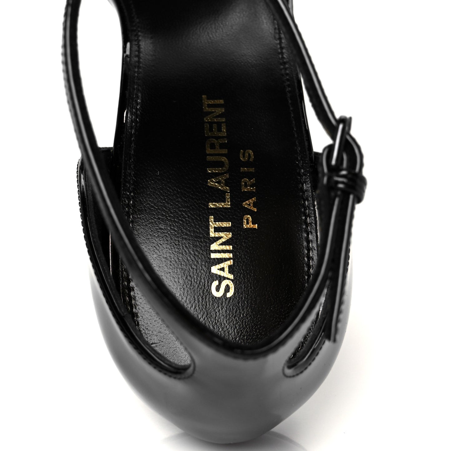 Patent Calfskin Opyum 110 Sandals 39 Black