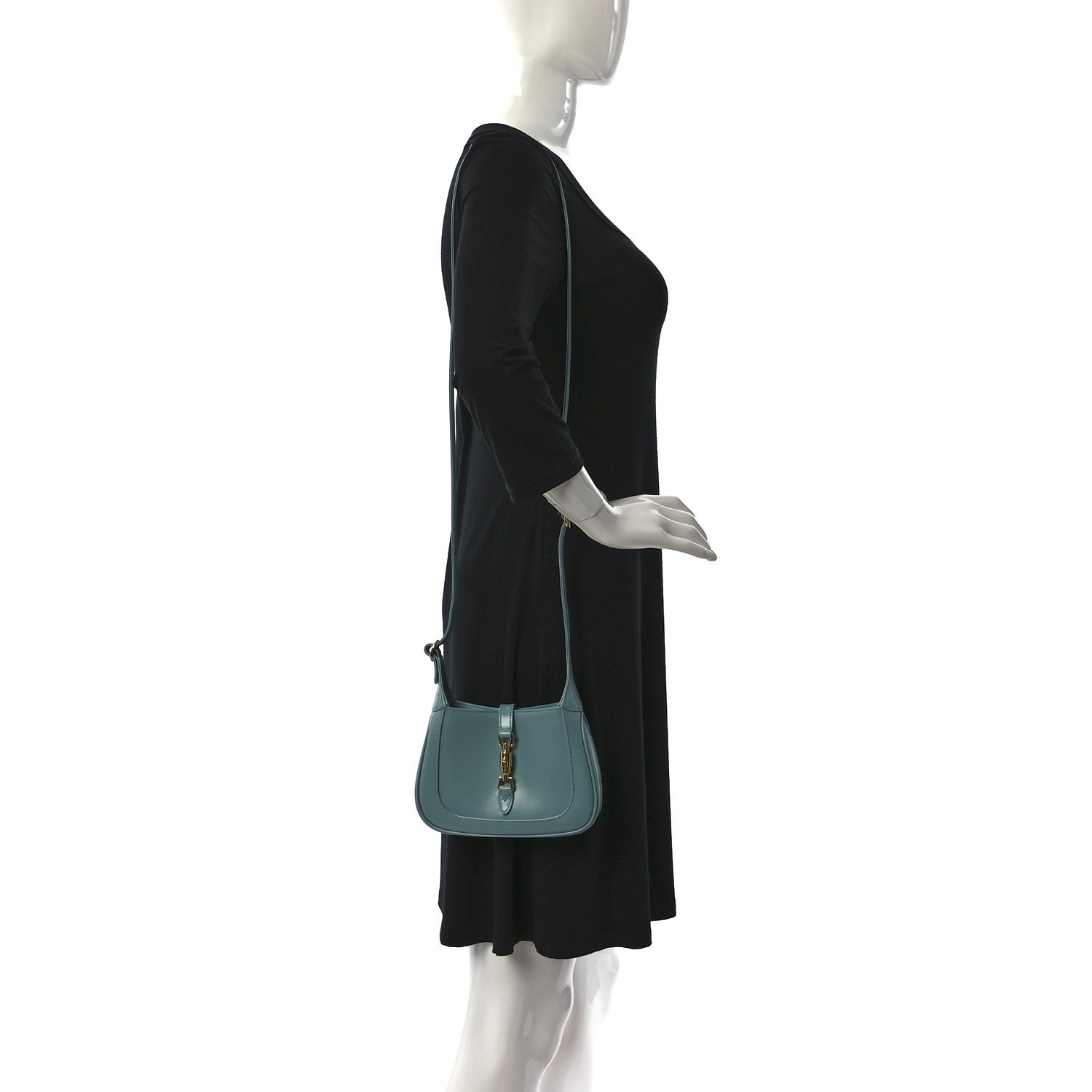 Gucci Boarded Dyana Lux Calfskin Mini Jackie 1961 Hobo Dusty Azure 2 of 11