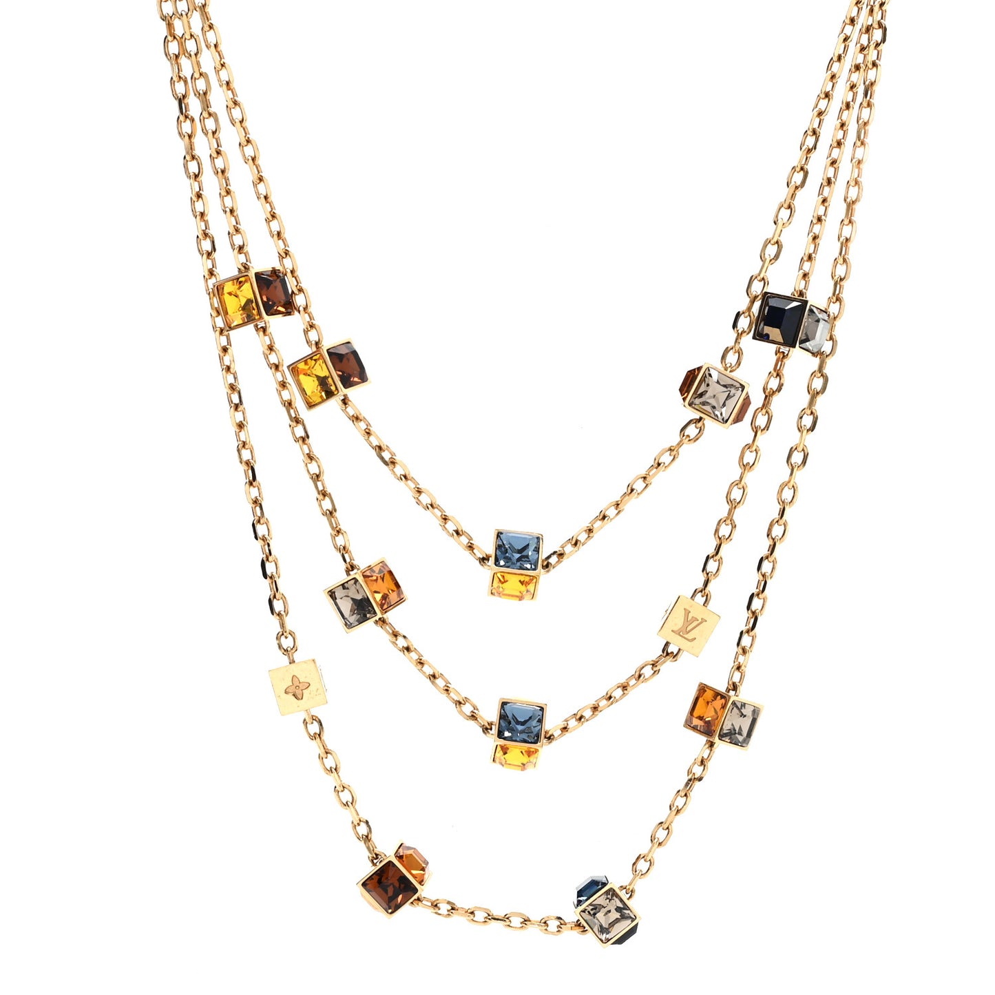 Swarovski Metal Gamble Long Necklace Gold Multicolor