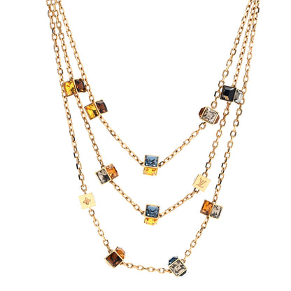 Louis Vuitton Swarovski Metal Gamble Long Necklace Gold Multicolor 1 of 5