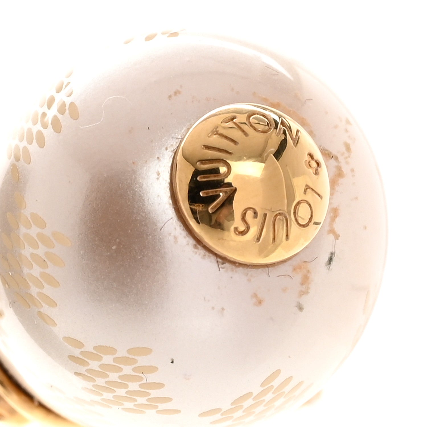 Louis Vuitton Pearl LV Drop Earrings Gold 5 of 5
