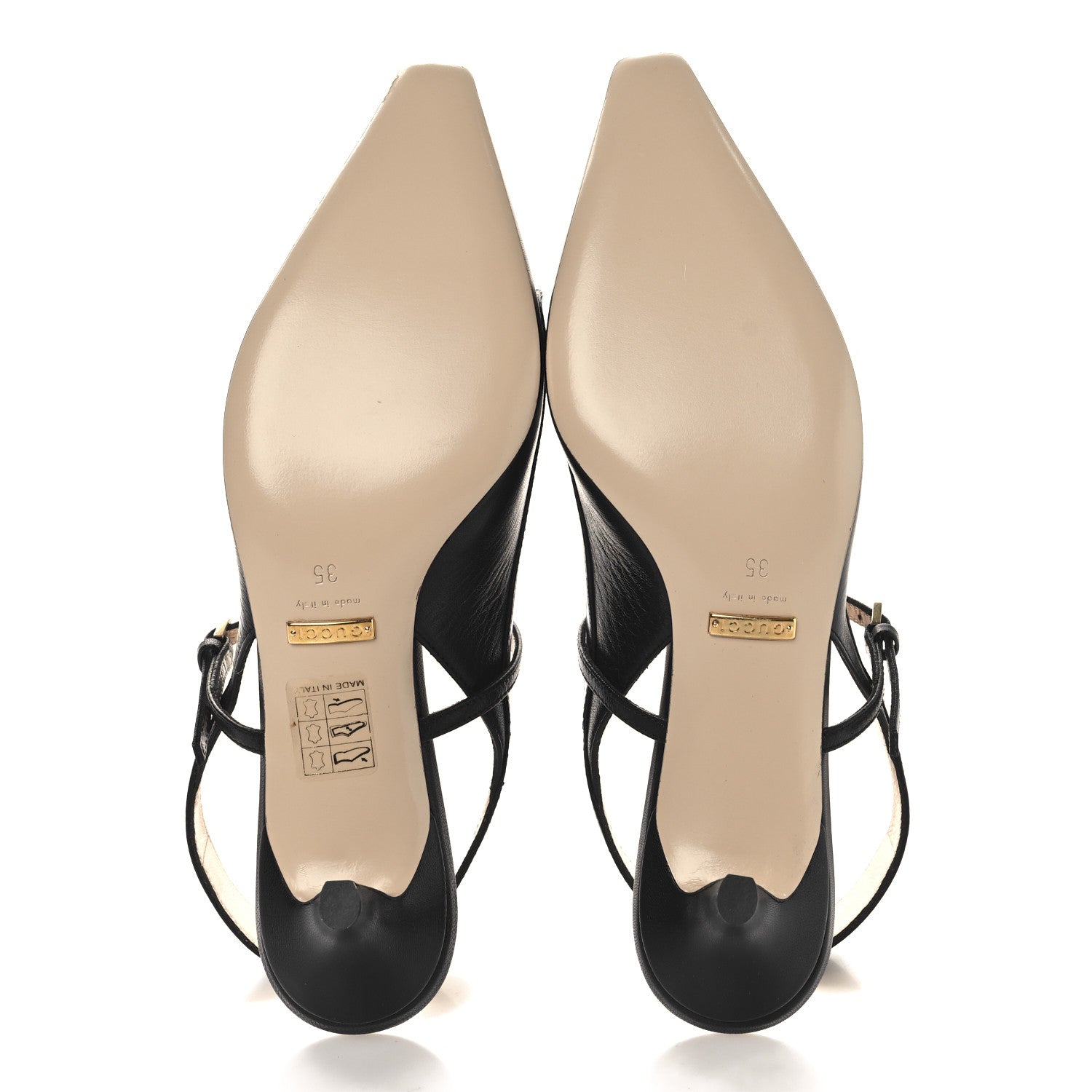Gucci Malaga Kid Zumi Low Heel Slingback Pumps 35 Black 6 of 11