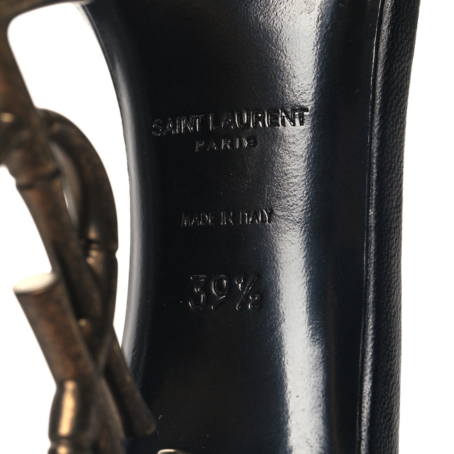 Saint Laurent Nappa Vendome Opyum 110 Sandals 39.5 Black Aged Gold 7 of 11