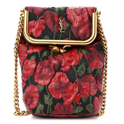 Saint Laurent Brocade Monogram Small Charniere Bag Red Multicolor 1 of 11
